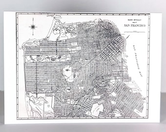 San Francisco Vintage Map Greeting Card