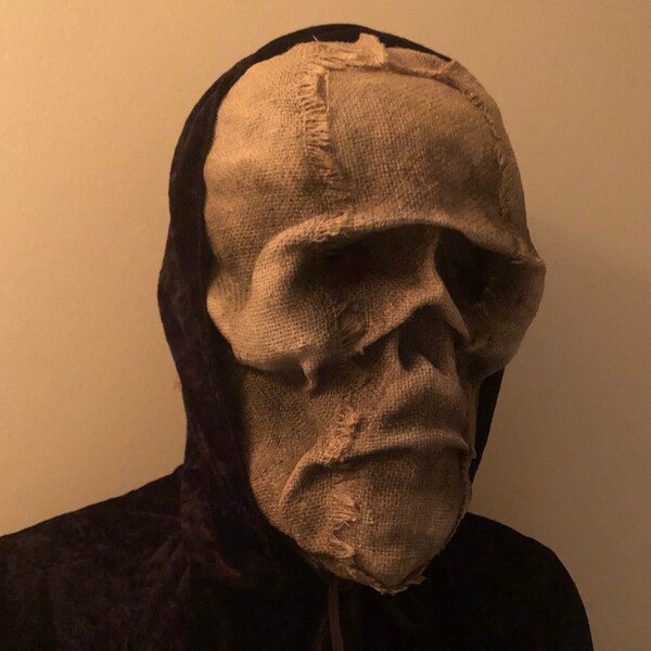 Creepy Burlap Skull Mask Halloween Costume