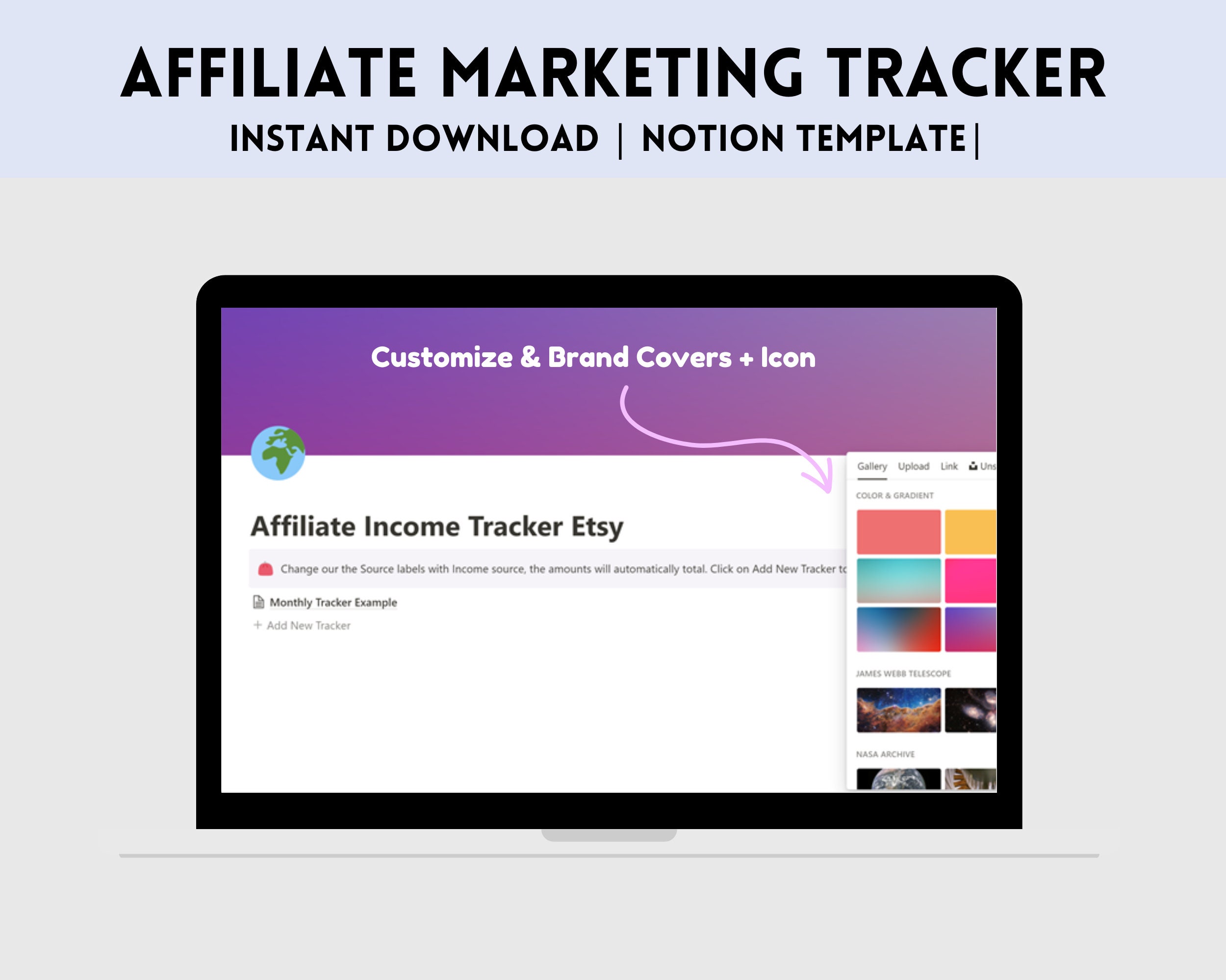 Affiliate Marketing Tracker, Notion Digital Planner for Productivity, Budget & Income Tracking ...