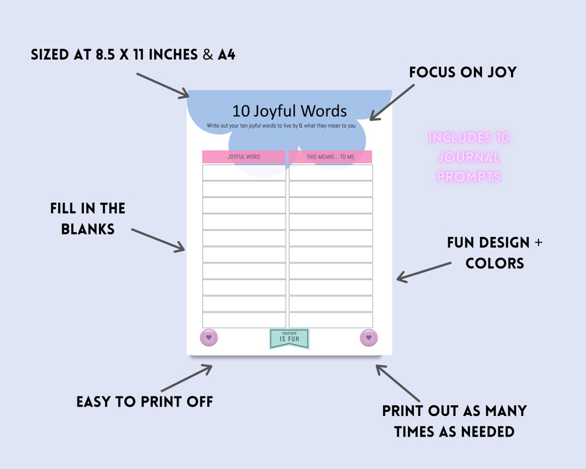 Joyful Journal Happiness Choose Joy Printable PDF Journal Prompts - Etsy