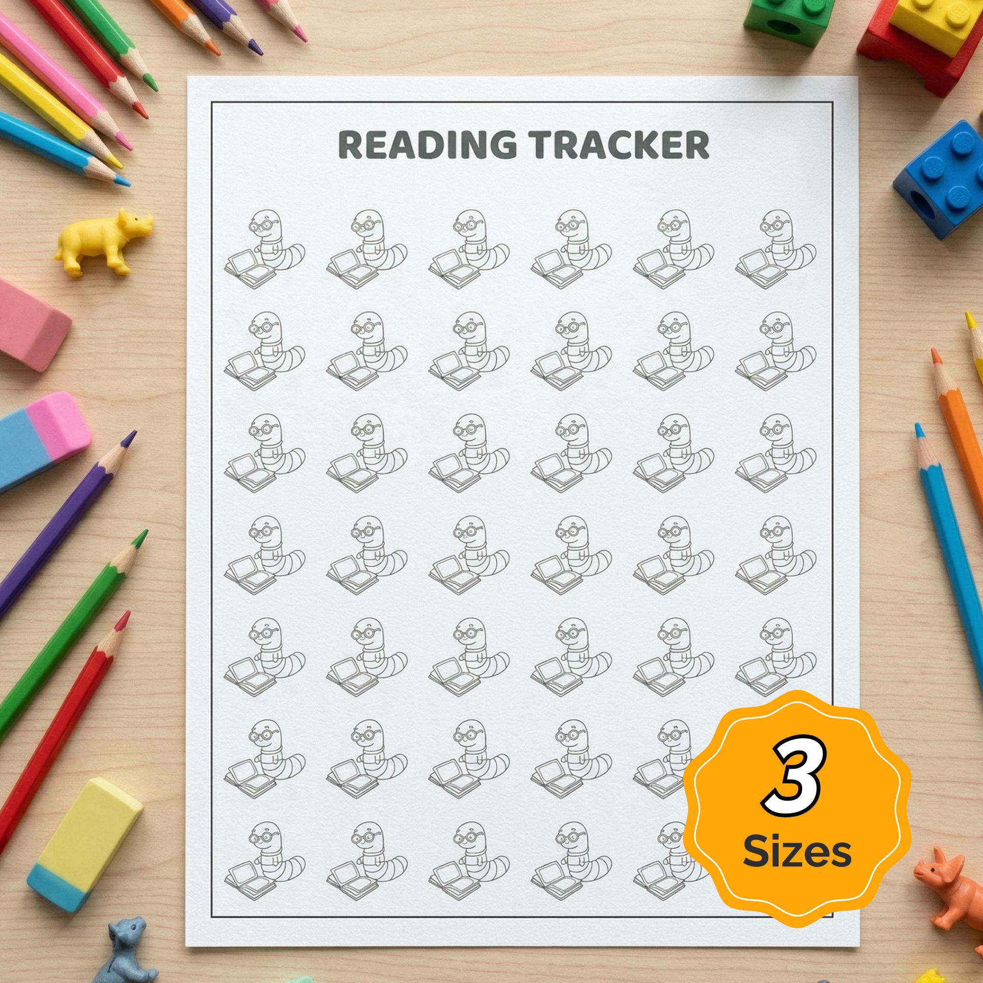 Kids Reading Tracker Printable, Bookworm Reading Log, Reading Chart ...