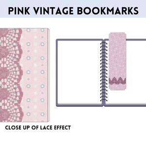 Pink Vintage Bookmarks Printable Women Junk Journal DIY Book Tag - Etsy