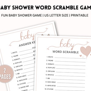 Wort Scramble Baby Shower Spiel, Neutral Gender druckbar, Wort Scramble, Baby Shower Spiel druckbar, lustiges Baby Shower Spiel, Baby Shower Spiele
