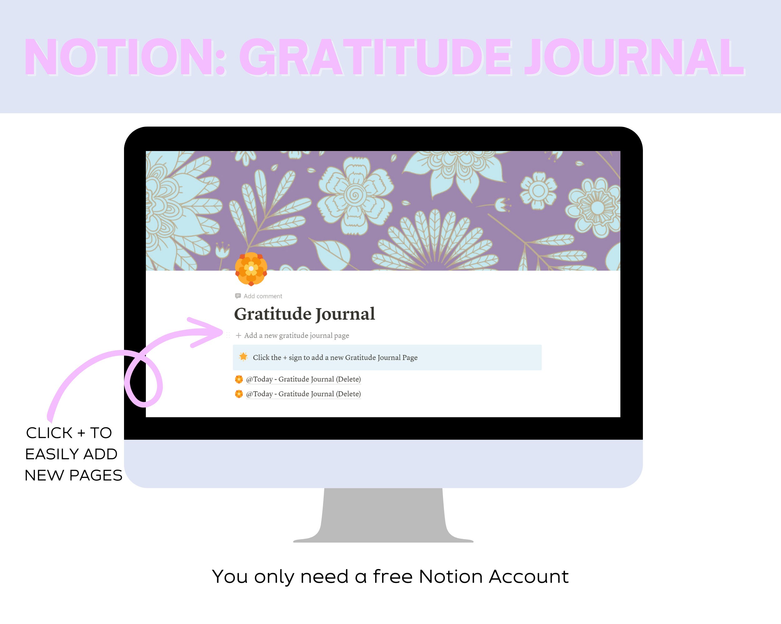 Notion Gratitude Journal Template | Easy to Use Notion Template | Daily ...