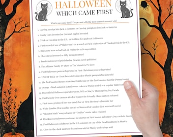 Jeu d'Halloween à imprimer, quiz pour adultes et personnes âgées, jeu de fête de bureau ou réunion d'automne, format lettre US