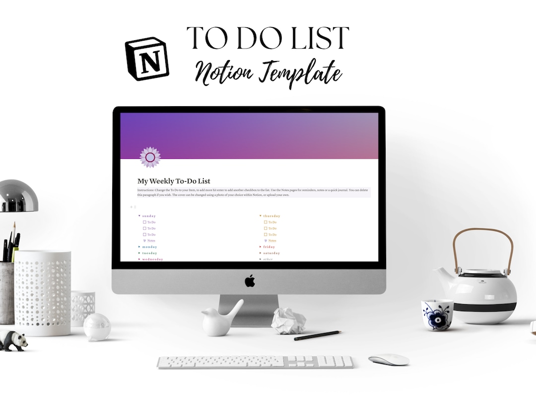 To Do List Notion Template Simple Weekly Layout Etsy To Do List Notion Template Simple Weekly Layout Etsy