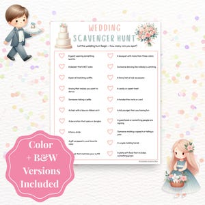 Wedding Scavenger Hunt Game for Kids & Teens, Printable WeddingActivity Game, Treasure Hunt, Children&#39;s Cocktail Hour Game, Kids Reception