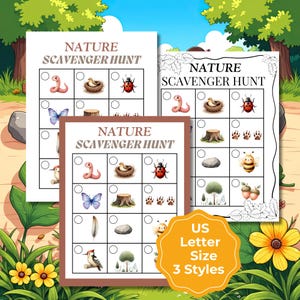 Outdoor Nature Scavenger Hunt for Kids, Nature Treasure Hunt Activity, Printable Camping Game, Family Fun Learning Adventure, Nature Walk