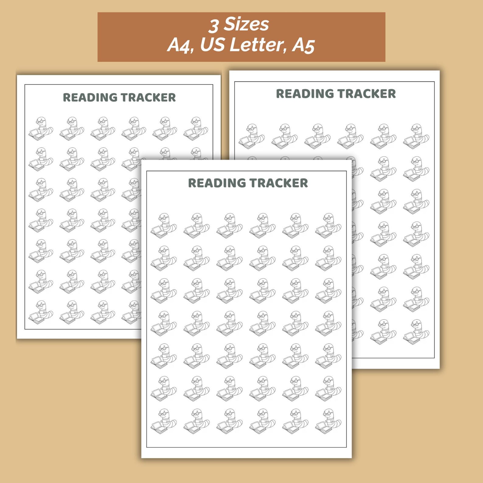 Kids Reading Tracker Printable, Bookworm Reading Log, Reading Chart ...