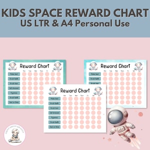 子ども向けの宇宙報酬表（印刷可能、すぐにダウンロード可能）