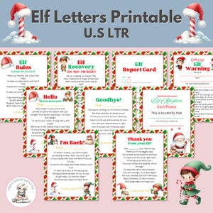 Carta de un elfo: notas navideñas imprimibles, plantillas de llegada y despedida de elfos, diseños divertidos para las fiestas