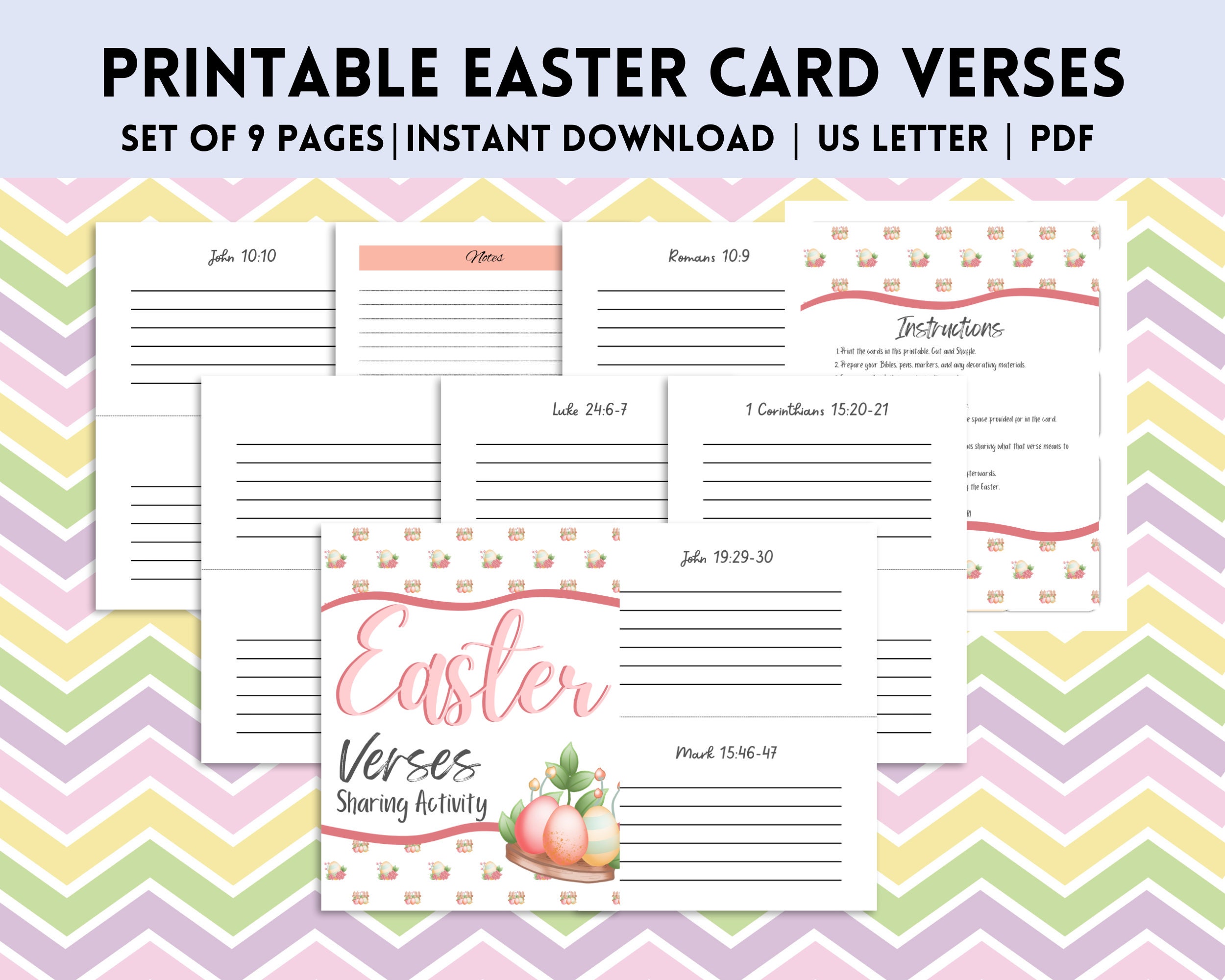 Easter Verses | Religious Printable | Scripture Cards | Prayer - Etsy