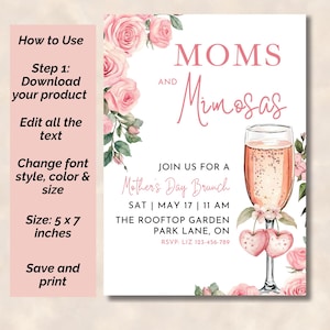 Moms and Mimosas editable brunch template