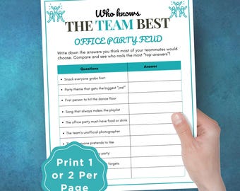 Office Feud Game, Who Knows The Team Best Game, Team Building Game for Work, Printable Office Activity, Fun Engaging Quiz for Team Bonding