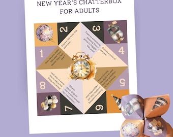 Gioco di Capodanno per adulti, acchiappa-pidocchi, cartomante, bomboniera per le feste, attività rompighiaccio, PDF stampabile