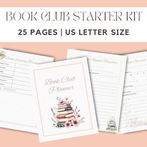 Book Club Start Kit, Printable Planner, Book Club Reviews Discussions, Book Review Questions, Ideas & Activities for Book  Bookish Lovers