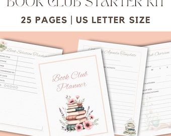 Book Club Start Kit, Printable Planner, Book Club Reviews Discussions, Book Review Questions, Ideas & Activities for Book  Bookish Lovers