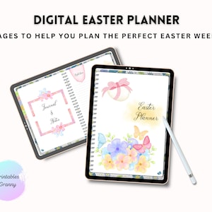 Easter Planner, Digital Spring Planner, Easter Organizer, Bunny, Craft Activities for Kids, Easter Menu Planner