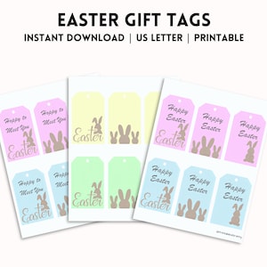 Easter Gift Tags,  Easter Basket Name Tags, Printable Easter Tag For Kids, Easter Bunny Tags,  Favor Tag, Easter Treat Bag Tag