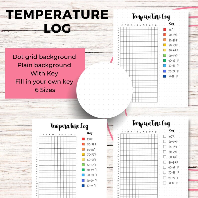 Printable Temperature Log - Daily Weather Tracker - Track Temperature ...