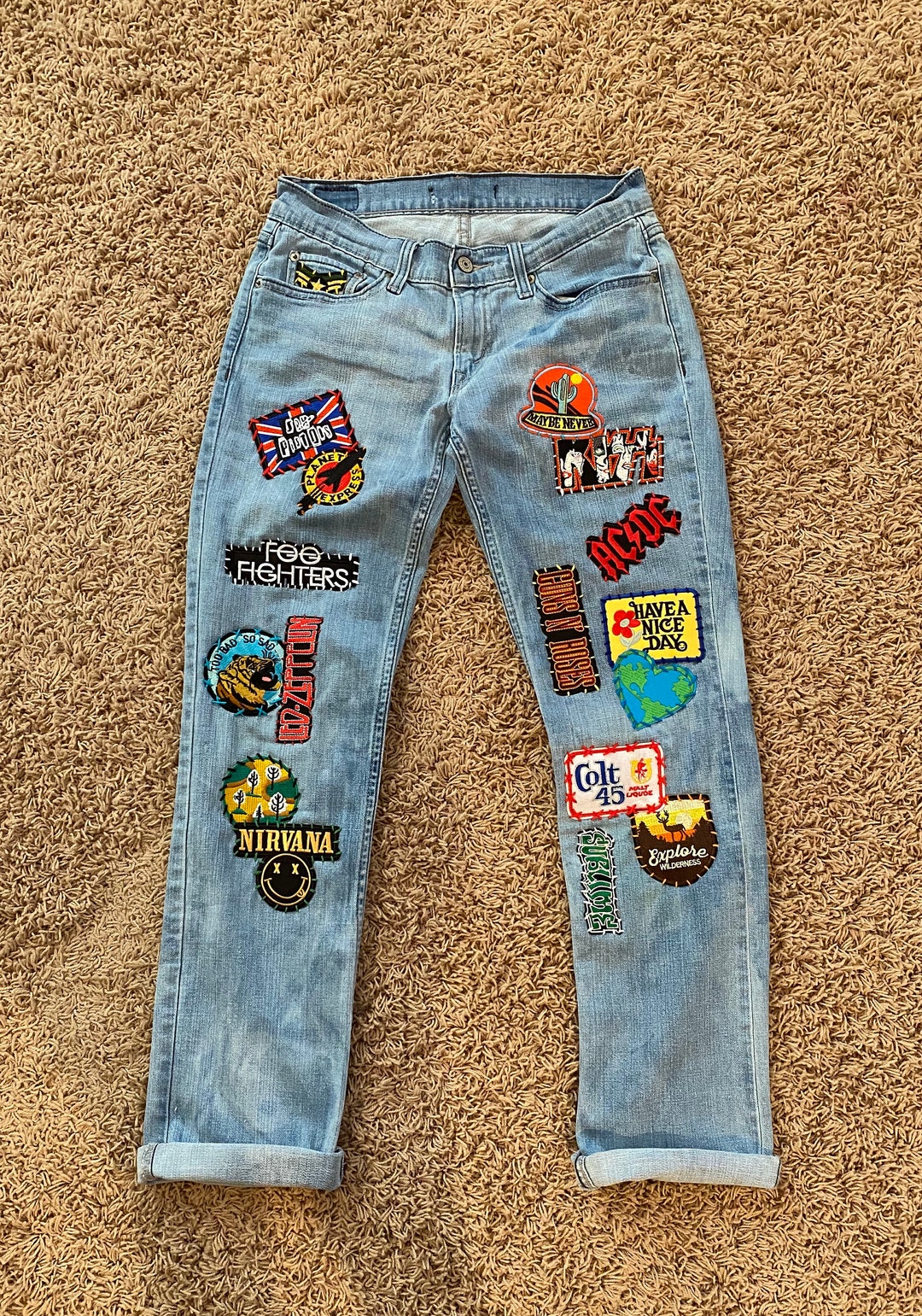 【AAKE】PATCH CUSTOM DENIM Upcycled Levi's| Patched Jeans| Custom Reworked| | Patched