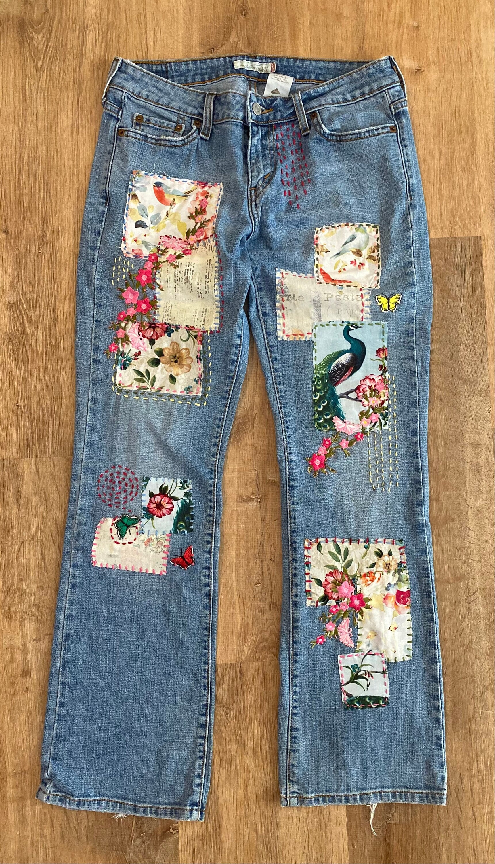 Vintage Levi's Patched Denim Hippie Boho Unique Jeans One of A Kind ...