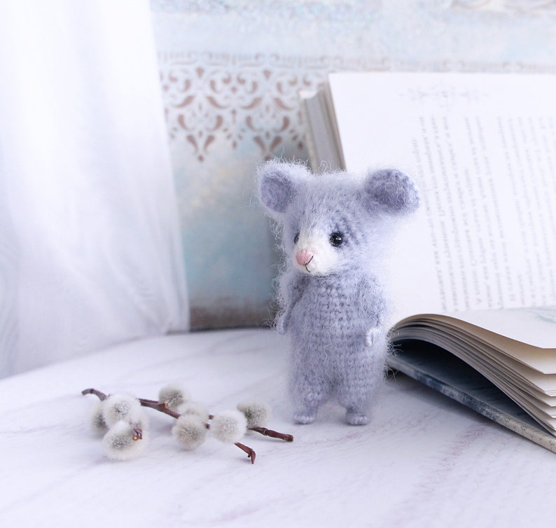 Little Mouse toy Cute mouse for Dollhouse Miniature stuffed Etsy