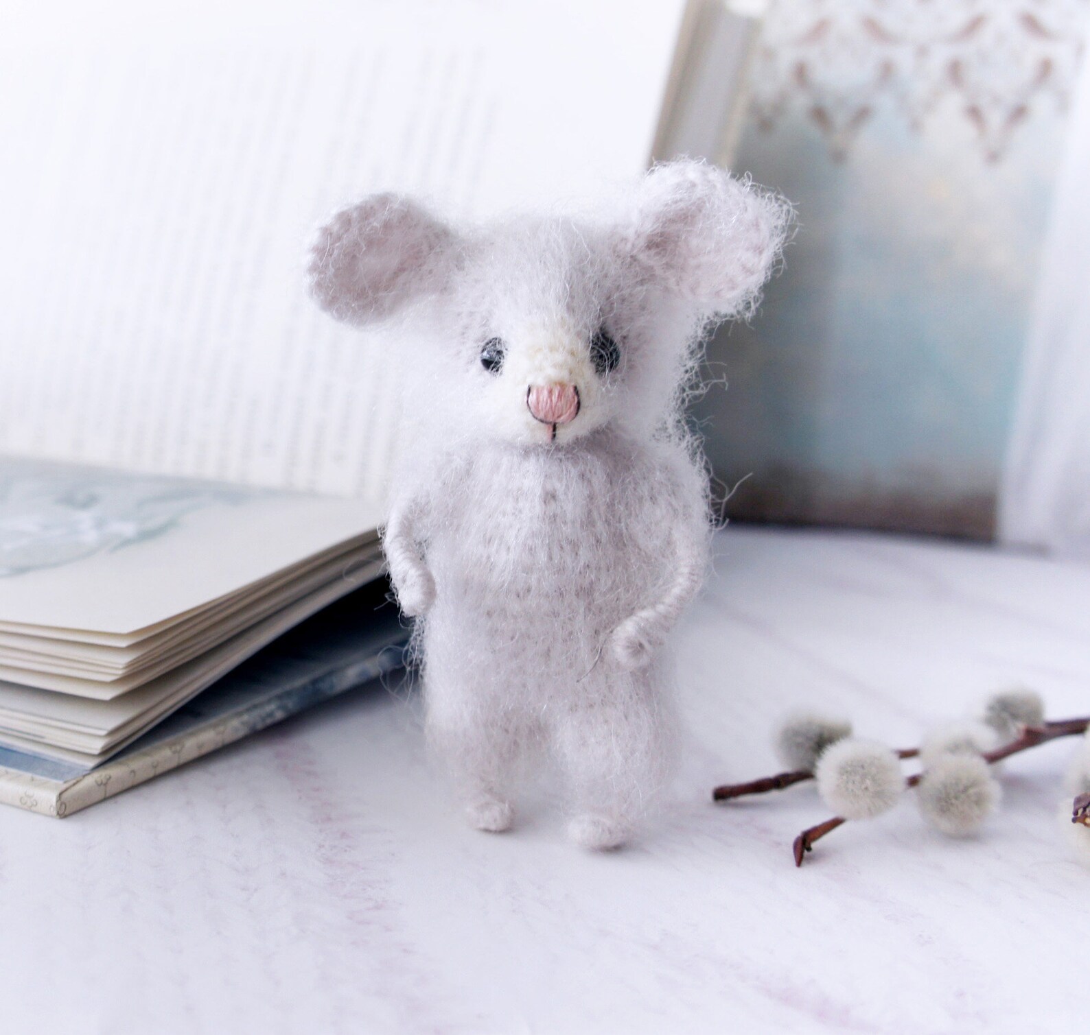 Cute mouse for Dollhouse Little Mouse toy Miniature stuffed Etsy