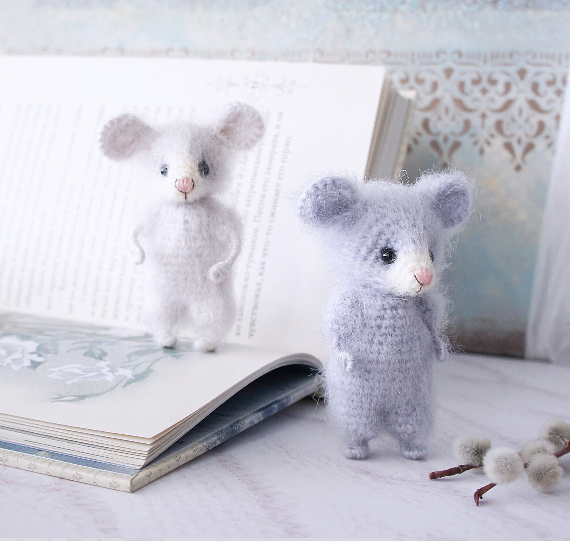 Little Mouse toy Cute mouse for Dollhouse Miniature stuffed Etsy