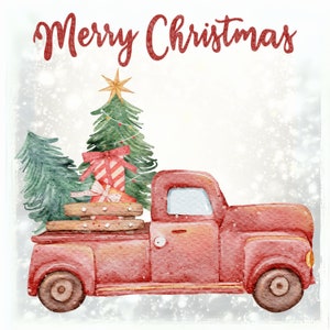 Red Truck Merry Christmas (PNG)