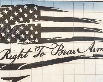 Right to Bear Arms Tethered American Flag