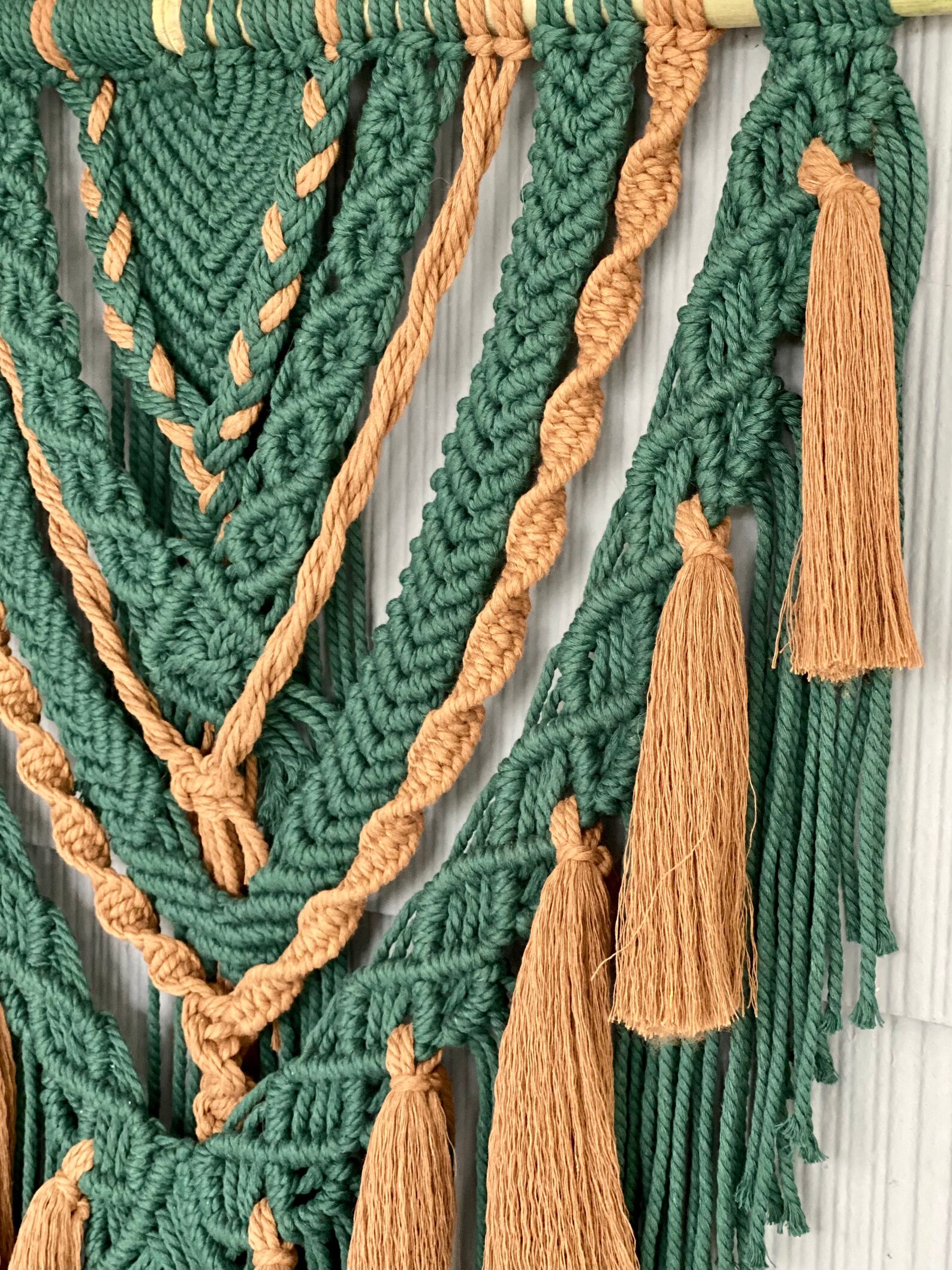 Macrame wall hanging/ green macrame wall hanging/ boho wall Etsy