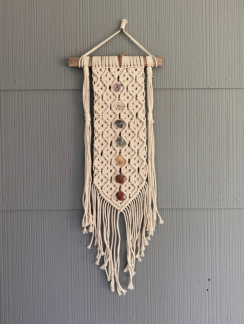 Chakra Stone Macrame Wall Hanging Chakra Art Etsy