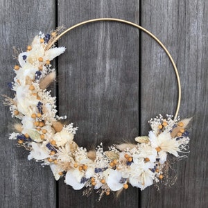 Wall wreath of dried flowers "Mont-Saint-Michel"