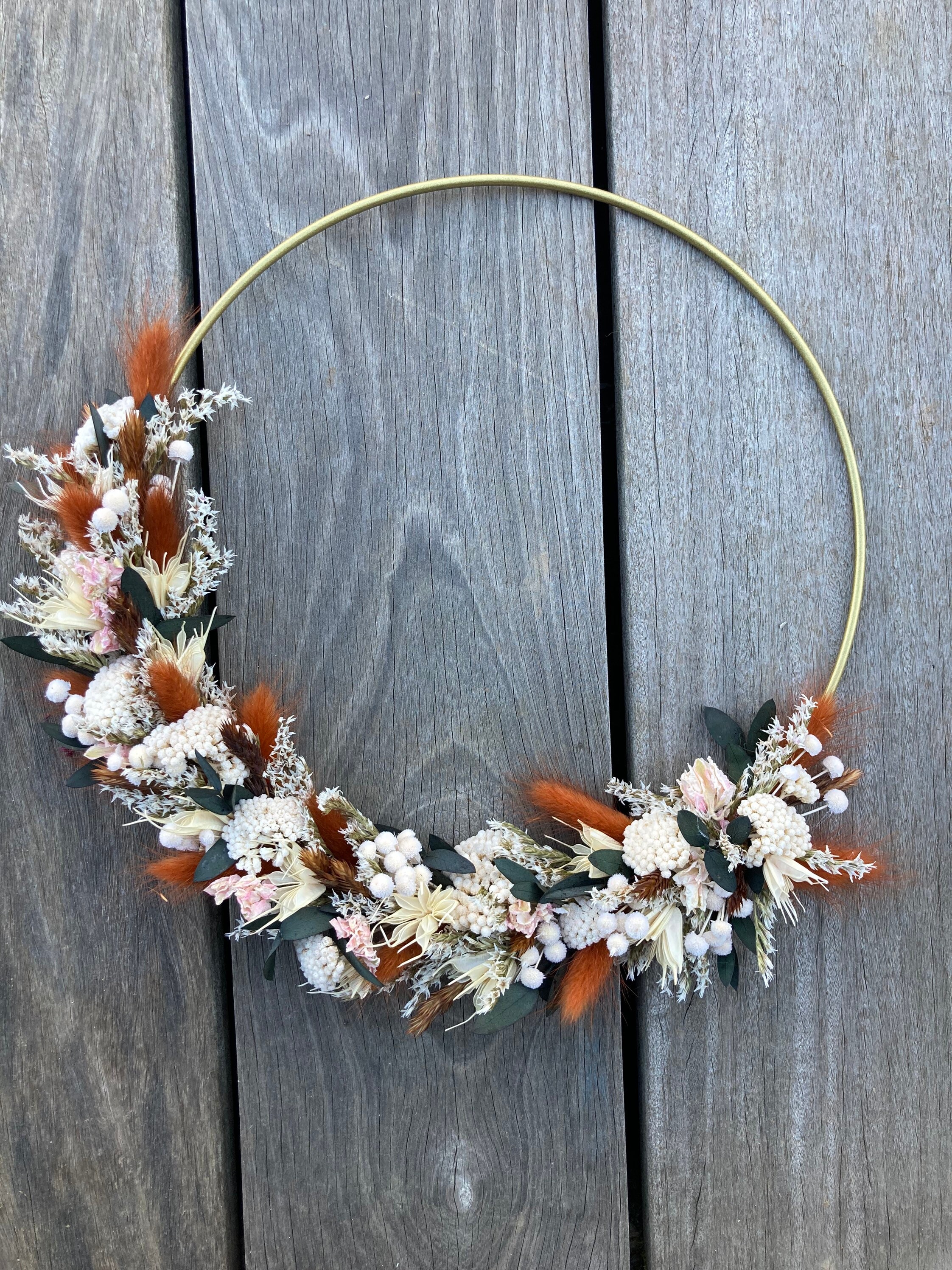 Couronne Murale de Fleurs Séchées Eawy