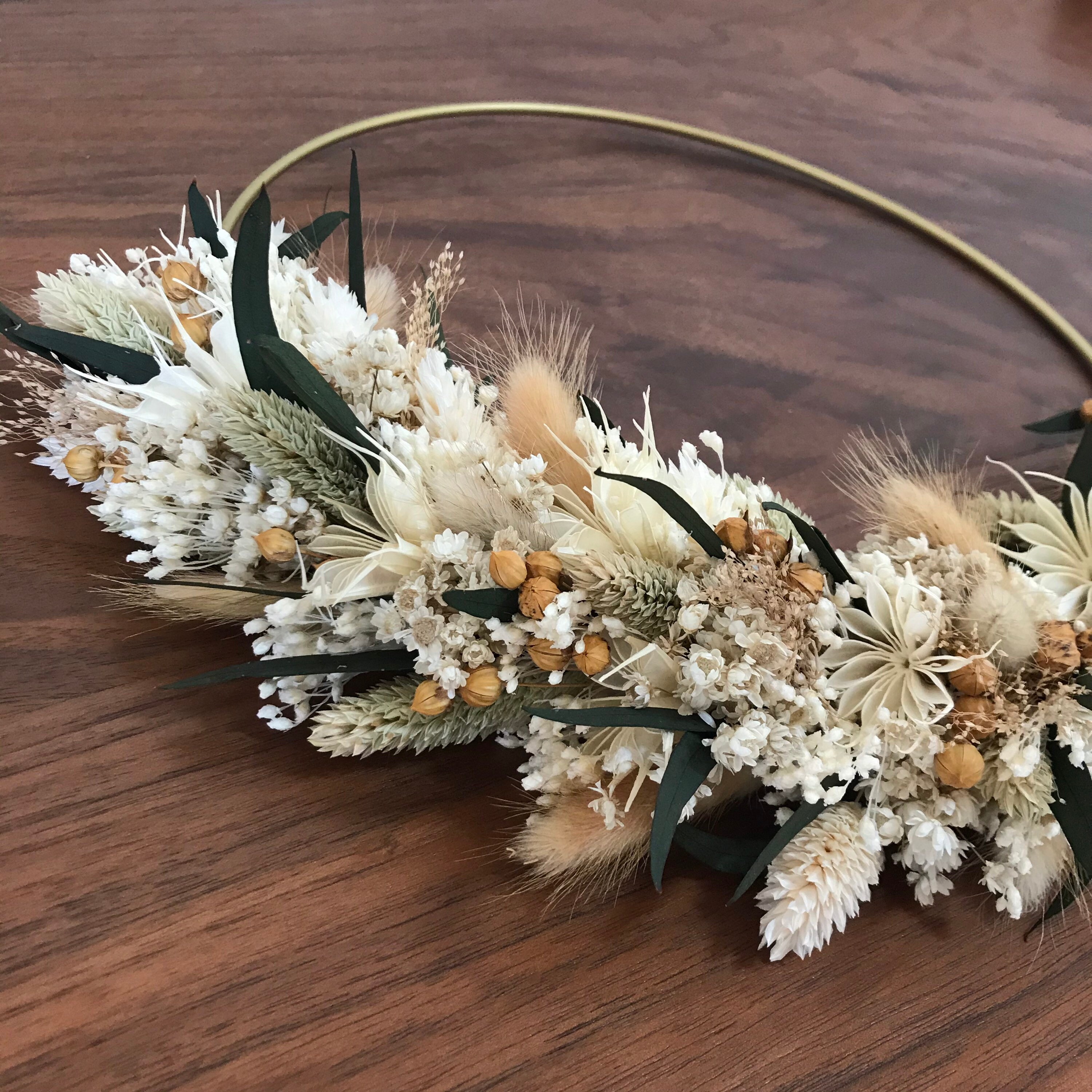 Couronne Murale de Fleurs Séchées La Hague
