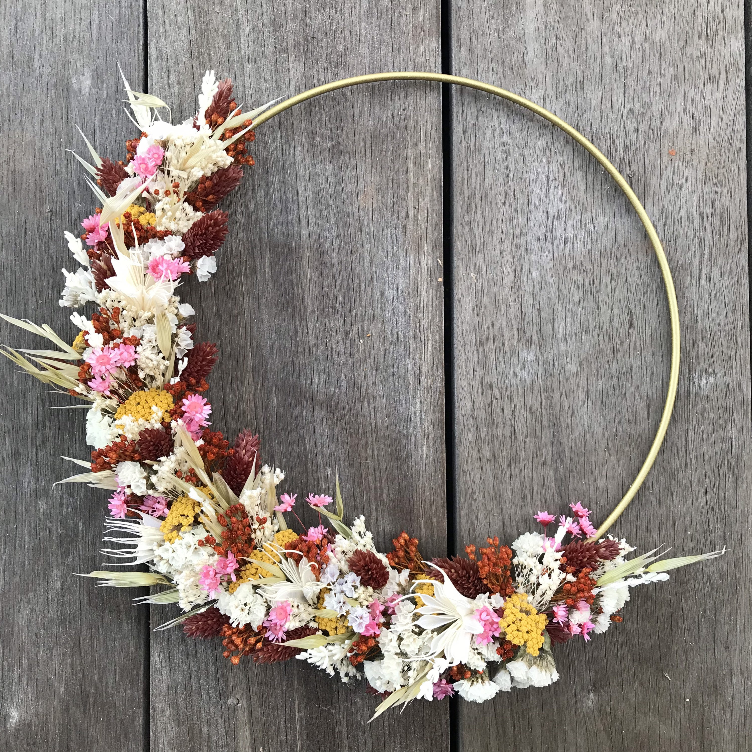 Couronne Murale de Fleurs Séchées Yport