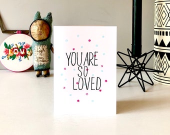 Você é tão amado cartão de aniversário Você é tão amado cartão de aniversário eu te amo cartão dos namorados desenhado à mão eu te amo cartão