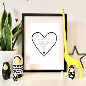 If I Had My Life Again I Would Fine You Sooner So I Could Love You Longer Print Love Wall Art Love Heart Anniversary Gift Print