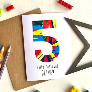 Tarjeta personalizada del quinto cumpleaños Tarjeta personalizada del quinto cumpleaños para la tarjeta del niño para la tarjeta de cumpleaños de los niños de la niña para la tarjeta de 5 años Cinco hoy