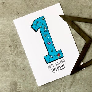 1ère carte d’anniversaire personnalisée avec nom espace thème carte étoiles carte d’anniversaire pour la première carte d’anniversaire pour 1 an carte d’anniversaire de l’espace