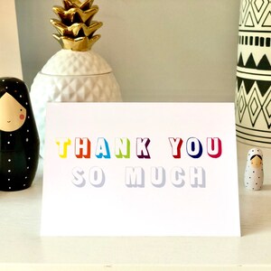 Thank You So Much Card Thank You Card Rainbow Thank You Card Rainbow Card Card To Say Thanks Card To Say Thank You