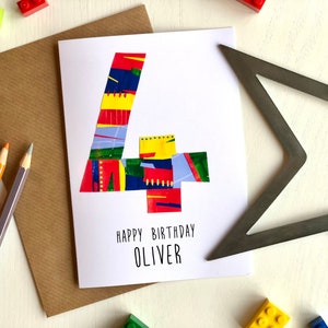 Carte personnalisée quatrième anniversaire personnalisé 4e carte d’anniversaire personnalisée pour carte garçon pour fille carte d’anniversaire pour enfants de 4 ans carte quatre aujourd’hui