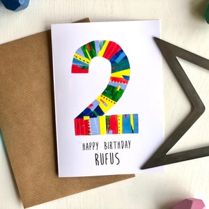 Personalised Second Birthday Card Custom 2nd Birthday Card For Boy Card For Girl Children's Birthday Card For 2 Year Old Card Two Today