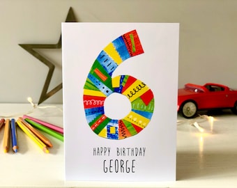 Tarjeta De Cumpleaños Para Niños De 6 Años - Fútbol - Tarjeta De Feliz Cumpleaños - Tarjeta De Cumpleaños Para Niños De 6 Años - Tarjeta De Cumpleaños Para Niños De 6 Años