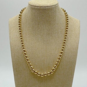 Ralph Lauren Vintage 80s Gold Plated Graduated Polished Gold Bead Necklace 18"