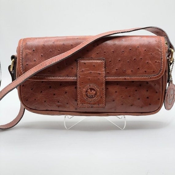 Los Robles Polo Time Brown Ostrich Embossed Genuine Leather
