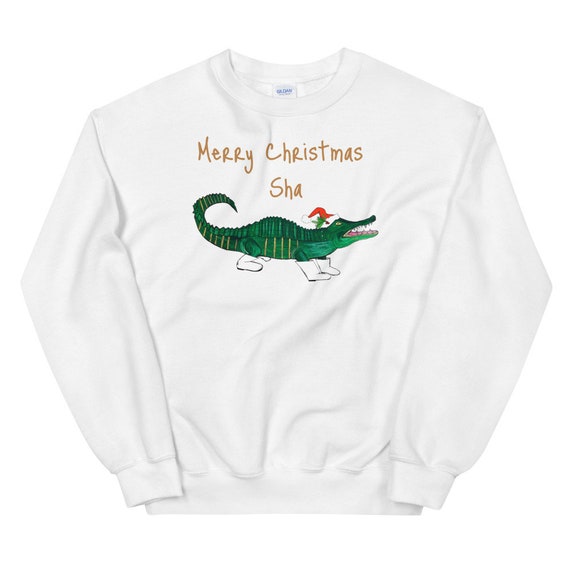 New Orleans, Louisiana, Cajun Christmas, Alligator,  unisex Sweatshirt, Merry Christmas Sha