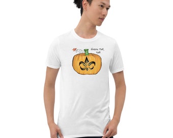 Halloween Pumpkin Fleur de Lis T-Shirt - New Orleans Fall
