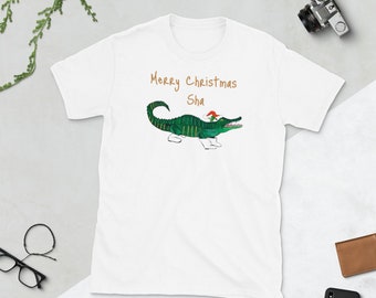 Cajun Christmas shirt/ Alligator/ Short-Sleeve/ Unisex T-Shirt/ Merry Christmas Sha